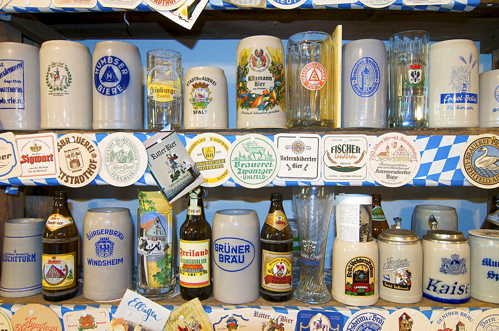 Bavarian Bierkrugmuseum, Beer Stein Museum near Rettenberg, Allgaeu, Bavaria, Germany, Europe