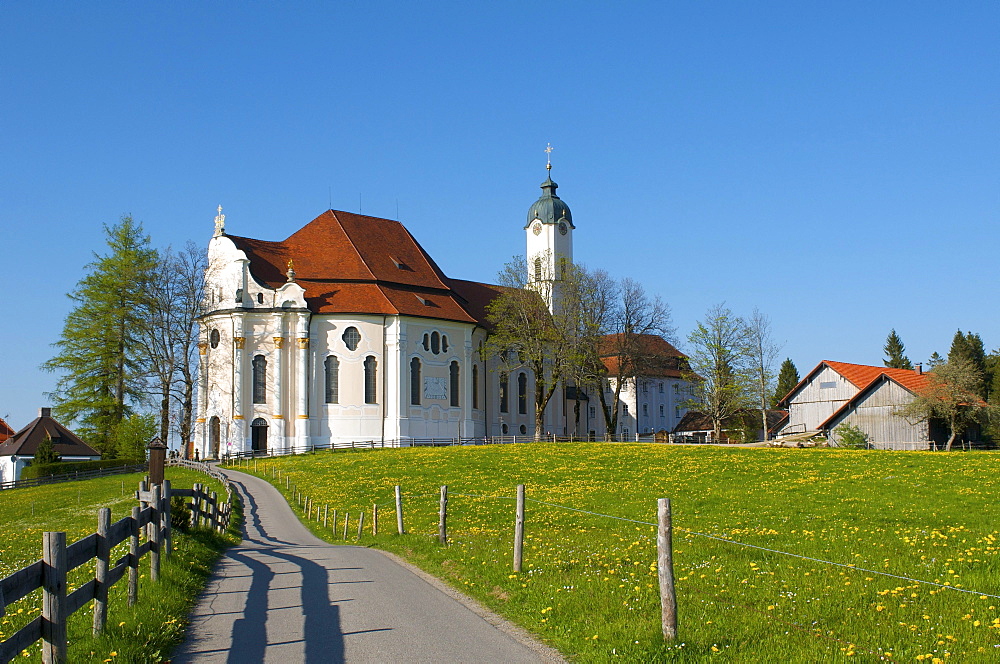 Pilgrimage Church of Wies near Steingaden, Upper Bavaria, Bavaria, Germany, Europe