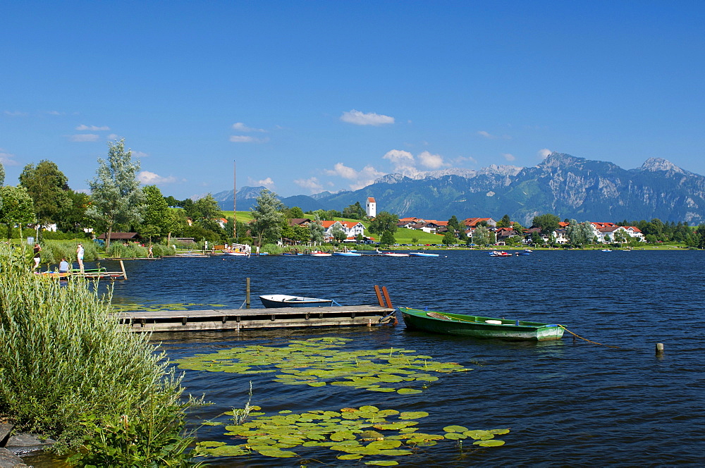 Hopfen am See beside Lake Hopfensee, Allgaeu, Bavaria, Germany, Europe