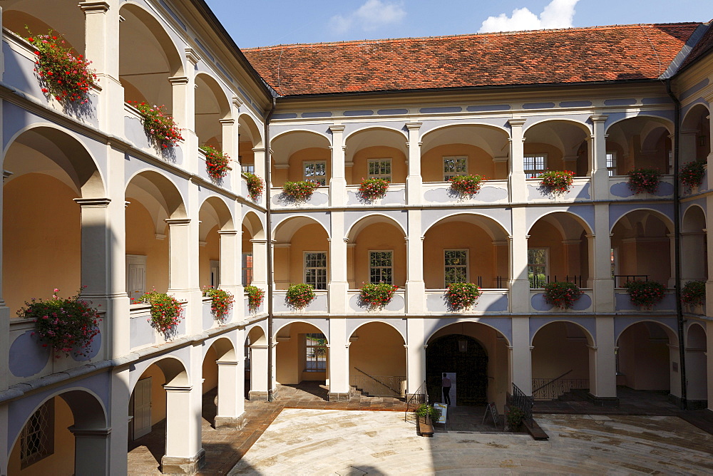 Courtyard of Piber Castle at Koeflach, Styria, Austria, Europe