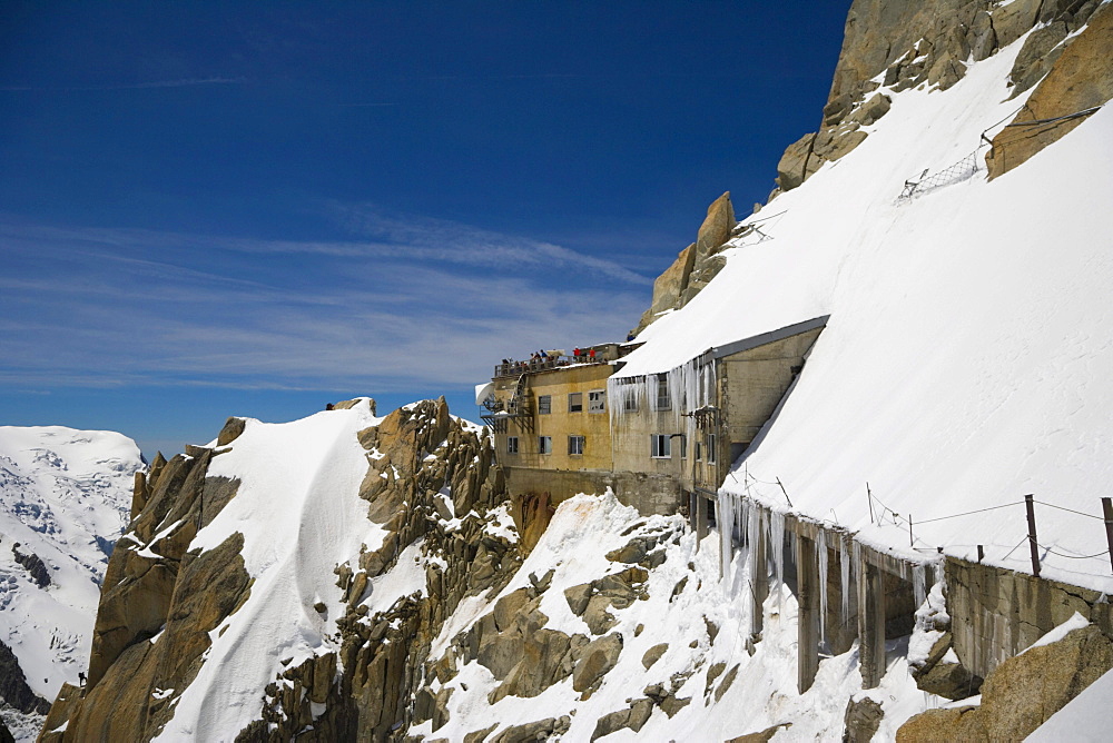 Panoramic terrace of the Aiguille Du Midi, Chamonix, Mont Blanc Massif, Alps, France, Europe