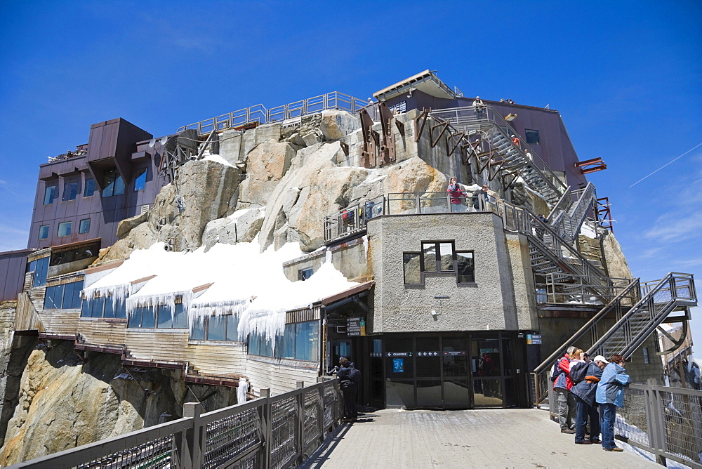 Panoramic Chamonix Terrace on the Piton Nord, Aiguille du Midi, Chamonix, Mont Blanc Massif, Alps, France, Europe