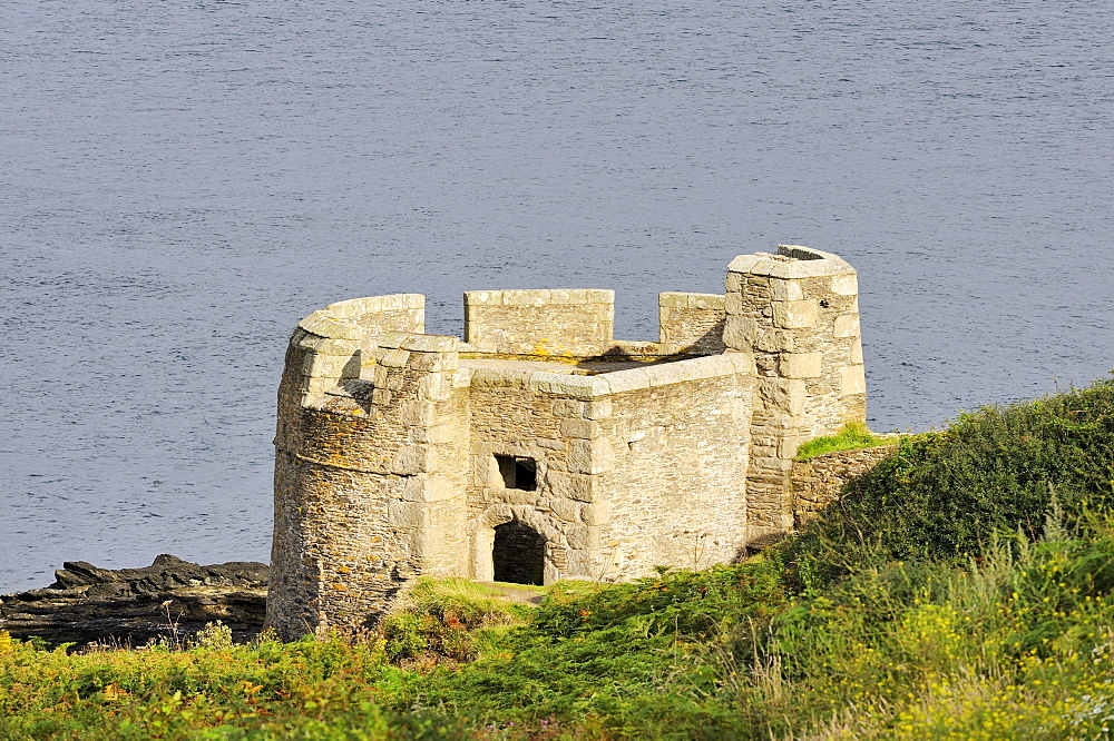 Castle ruins on Pendennis Head at Falmouth, Cornwall, England, UK, Europe