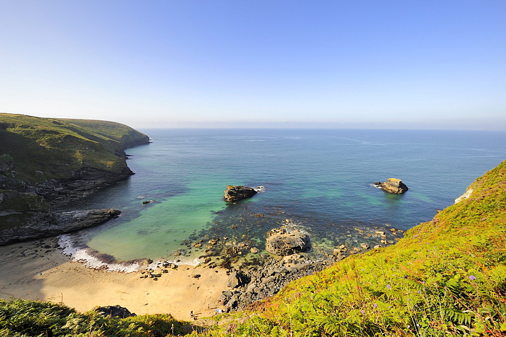 Cliffs and bay of Hell's Mouth on the Atlantic coast of Cornwall, England, UK, Europe