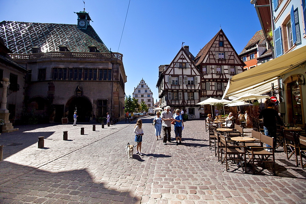 Place de l'Ancienne Douane, historic town centre of Colmar, Alsace, France, Europe