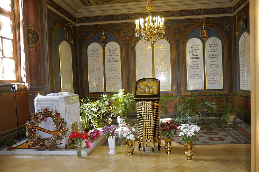 Grave slabs of the imperial family, Peter and Paul Cathedral, Peter and Paul Fortress, Saint Petersburg, Russia, Europe