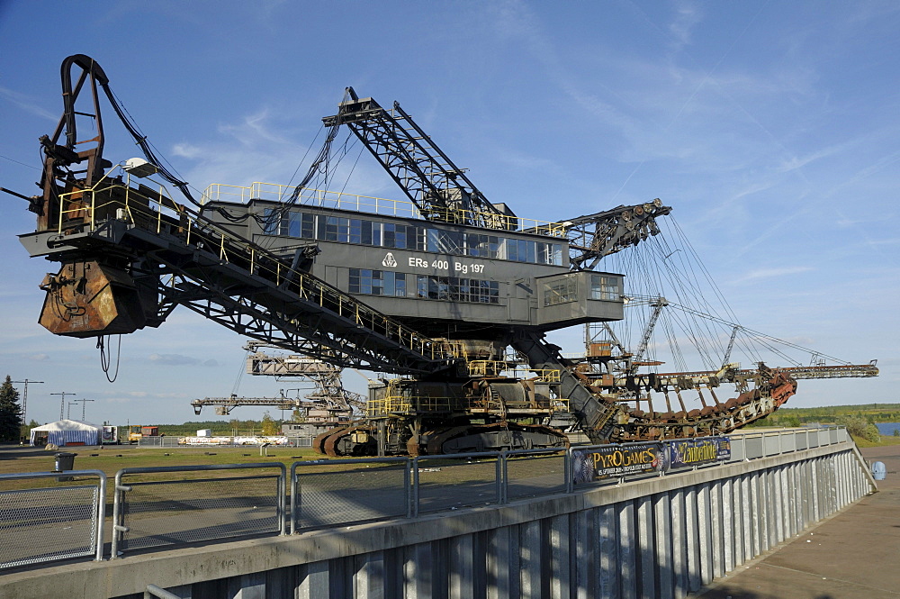 Mosquito bucket chain excavator, Ferropolis, City of Iron, Saxony-Anhalt, Germany, Europe