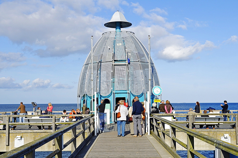 Diving bell at the pier in the Baltic resort Sellin, Ruegen Island, Mecklenburg-Western Pomerania, Germany, Europe