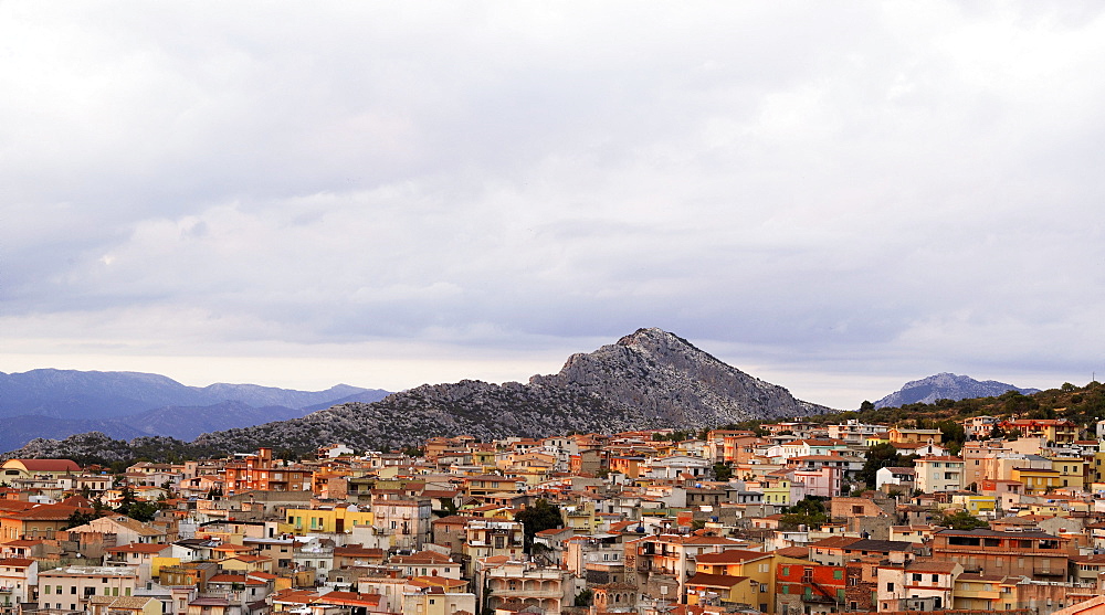 Sardinian mountain village Dorgali in the rocky plateau Supramonte, east coast of Sardinia, Italy, Europe