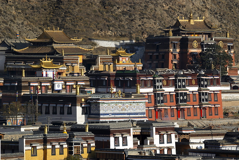 Tibetan Labrang monastery of the Gelukpa order of Tibetan Buddhism, Xiahe, Gansu, China, Asia