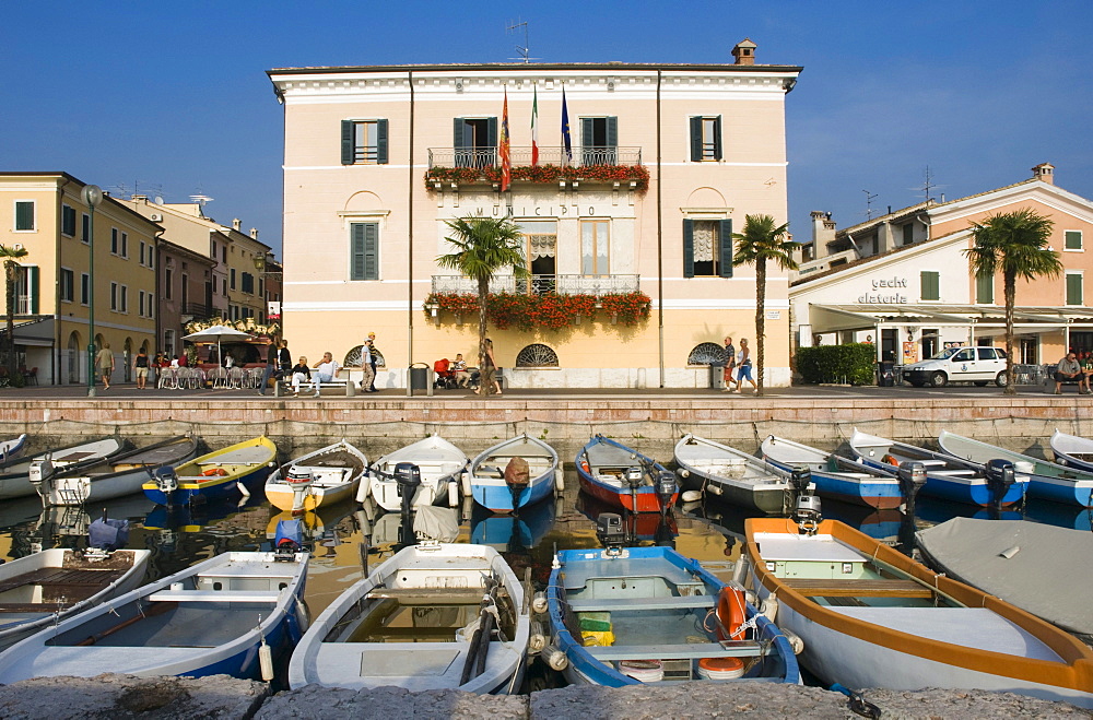 Fishing port, promenade, Bardolino, Lake Garda, Lago di Garda, Veneto, Italy, Europe