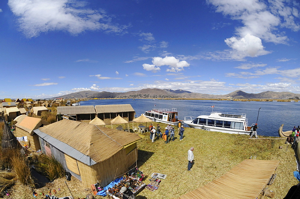 Uros, floating island, Lake Titicaca, Peru, South America, Latin America