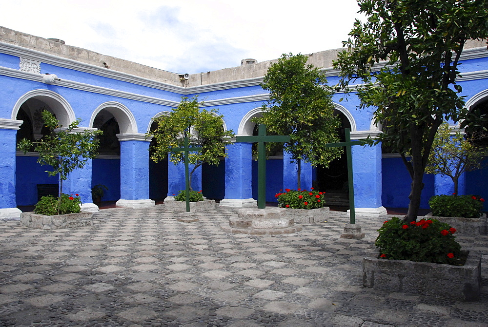 Courtyard, Santa Catalina monastery, Arequipa, Inca settlement, Quechua settlement, nunnery, Peru, South America, Latin America