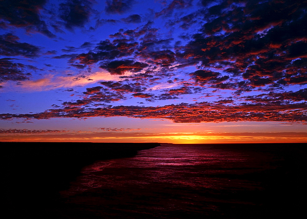 Early morning, sunrise and clouds over the Great Australian Bight, Australia