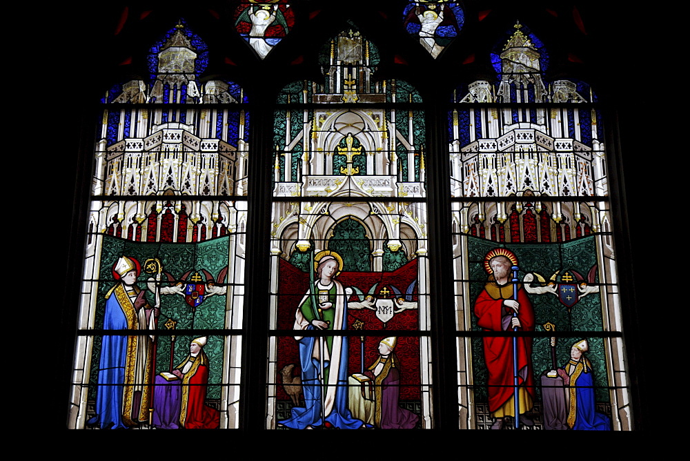 Stained glass windows, Saint Etienne de Bourges Cathedral, Centre, France, Europe