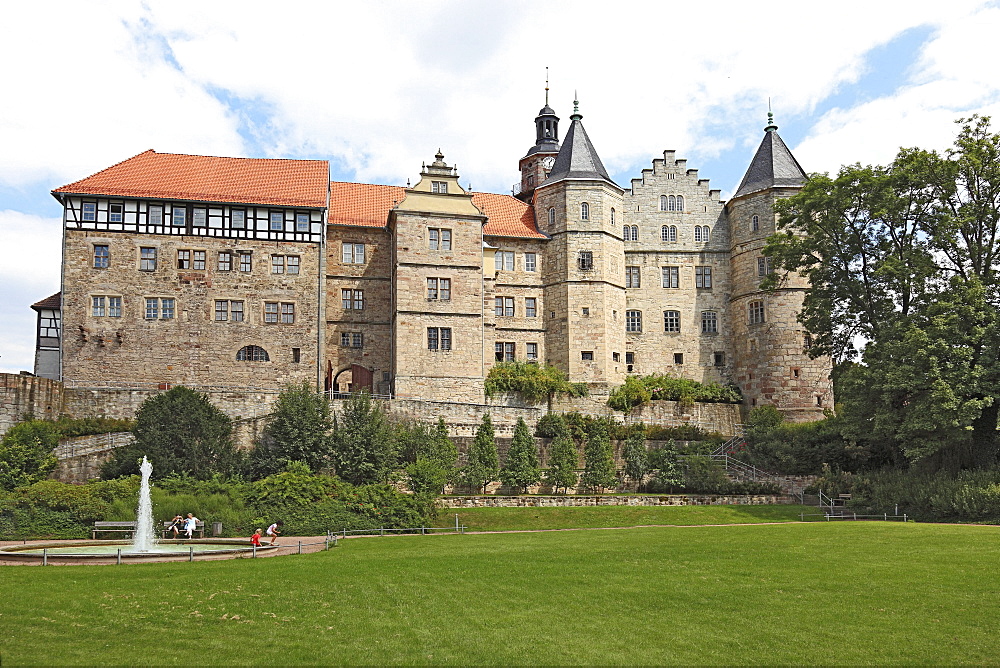 Schloss Bertholdsburg castle at Schleusingen, Hildburghausen district, Thuringia, Germany