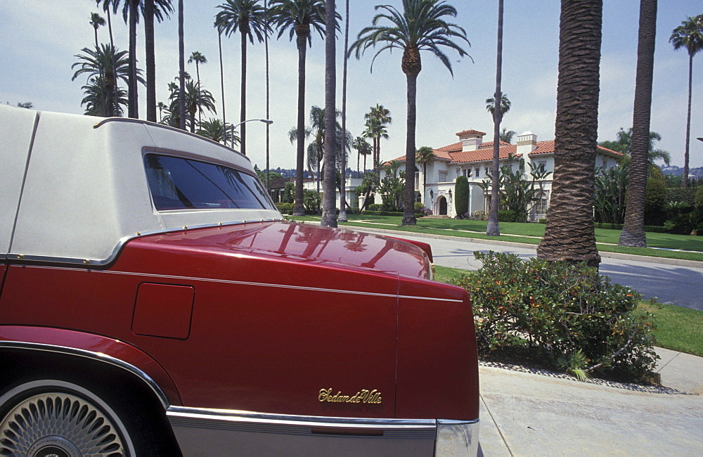 Old Cadillac at the Foothill Drive, vintage car, luxury, Beverly Hills, Los Angeles, California, America, United States