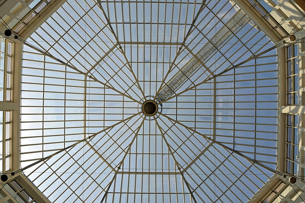 Glass dome over the entrance hall, town hall, Dortmund, North Rhine-Westphalia, Germany, Europe