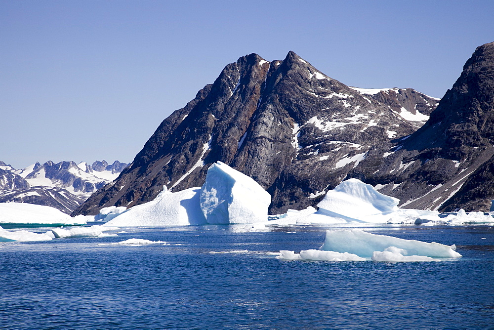 Ice floes in the Sermiligaq Fjord, Ammassalik District, East Greenland, Greenland, Denmark