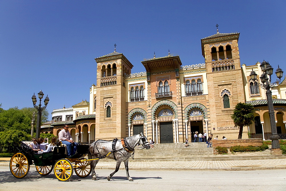 Parque Maria Luisa Park, Museo de Arte y Costumbres, Museum of Ethnology, Seville, Andalusia, Spain, Europe