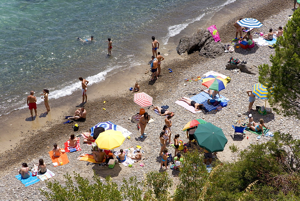 Bathing bay Kalura at Cefalo, Cefalu, Palermo Province, Sicily, Italy, Europe