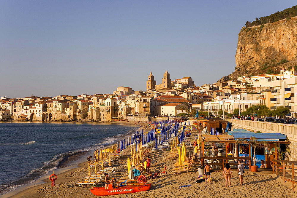 Cefalu beach, Cefalu, Province of Palermo, Sicily, Italy, Europe