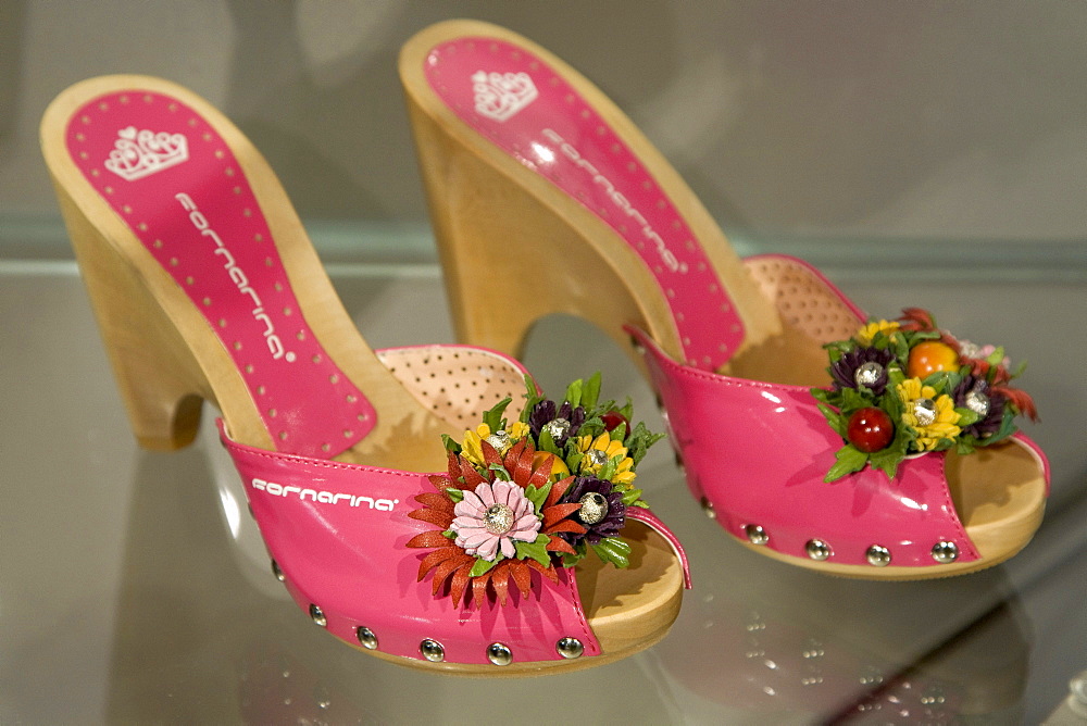 Fashion boutique "Fornarina", pink summer shoes 89u, Palermo, Palermo Province, Sicily, Italy, Europe