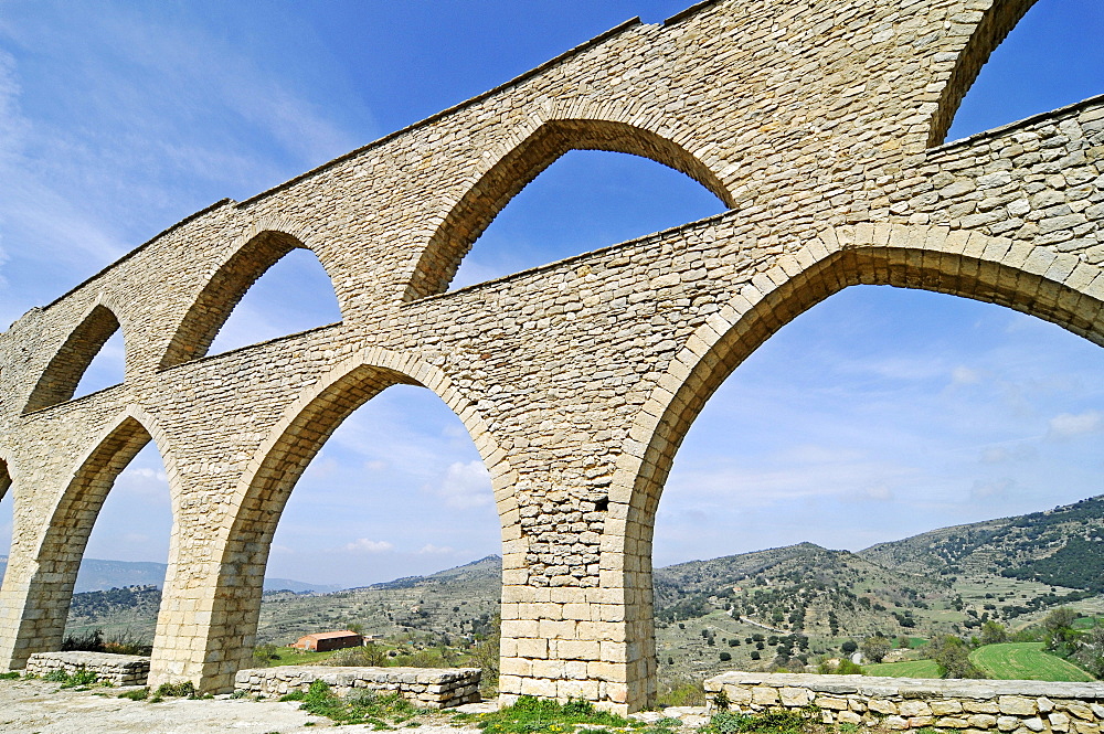 Aqueduct, Morella, Castellon, Valencia, Spain, Europe