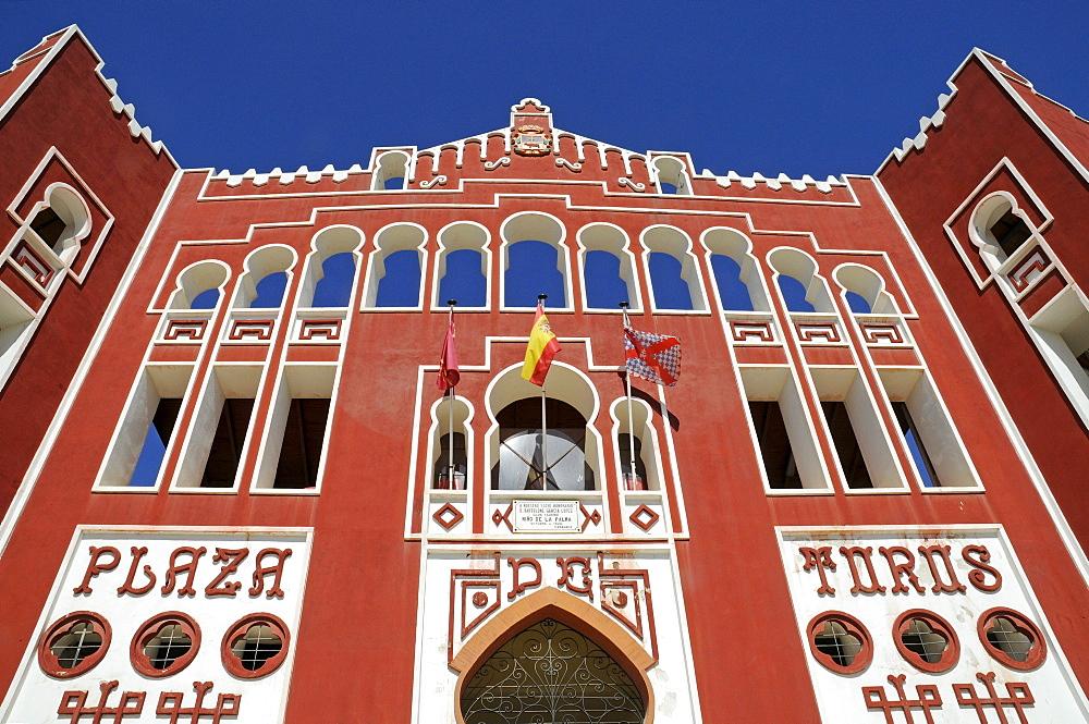 Plaza de Toros, facade, bullfighting arena, Caravaca de la Cruz, sacred city, Murcia, Spain, Europe