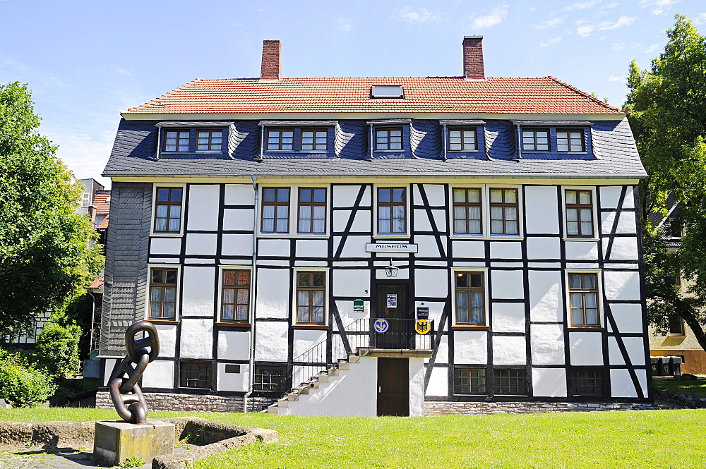 Museum of trade and postal history, half-timbered, Iserlohn, Sauerland area, North Rhine-Westphalia, Germany, Europe