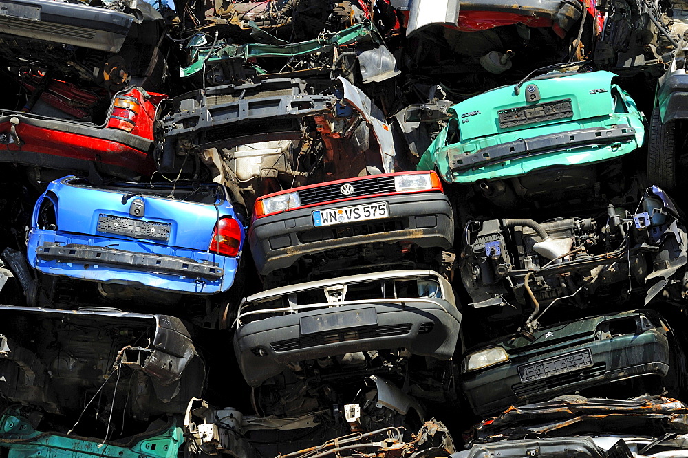 Old cars on a junkyard