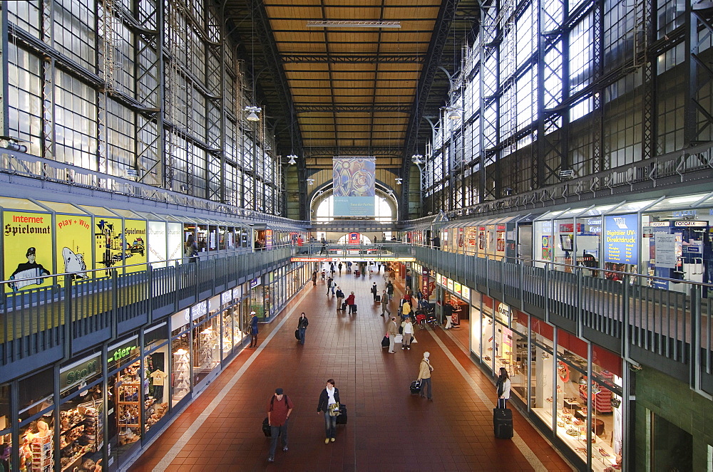 Hall of the central station of Hamburg, Germany, Europe