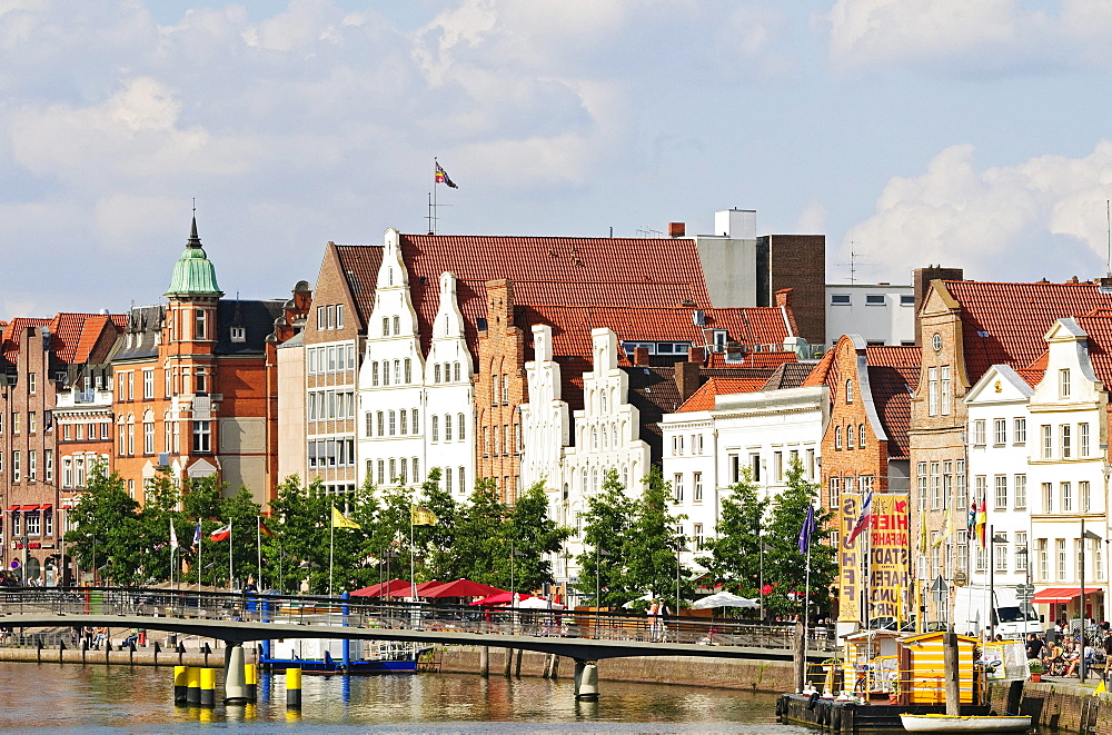 At the upper Trave river in Luebeck, Schleswig-Holstein, Germany, Europe