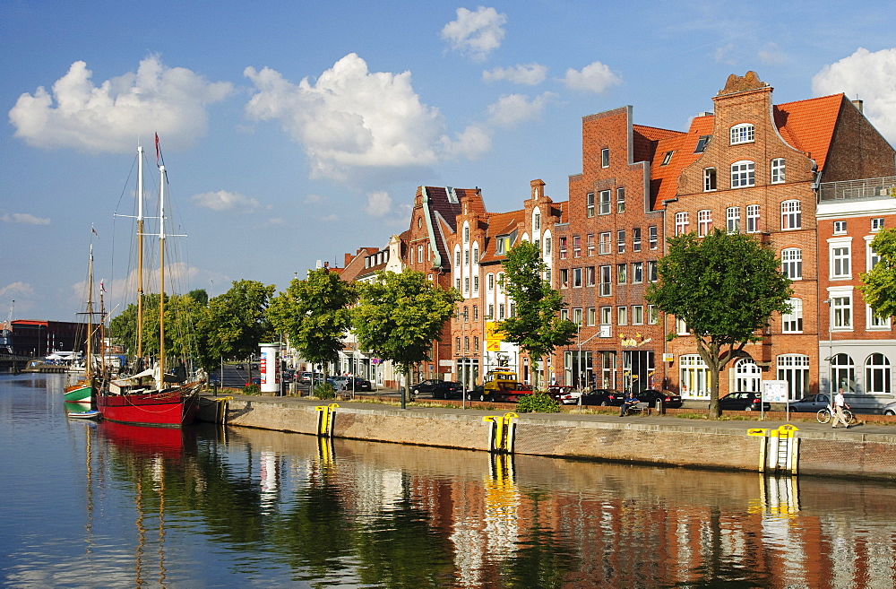 At the lower Trave river in Luebeck, Schleswig-Holstein, Germany, Europe