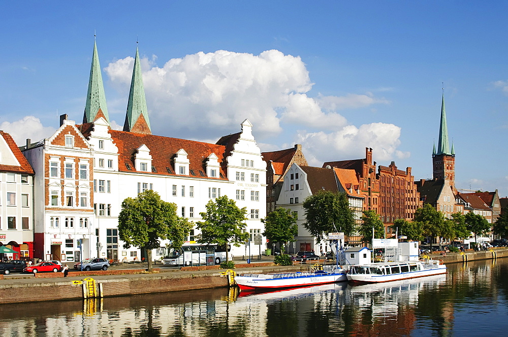 At the lower Trave river in Luebeck, Schleswig-Holstein, Germany, Europe