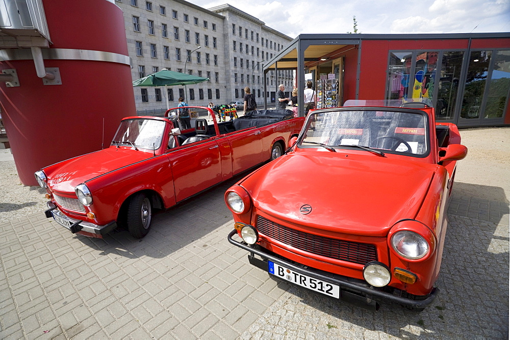 Trabant cars of "Trabi Safari" sightseeing tours, Zimmerstrasse, Mitte, Berlin, Germany, Europe