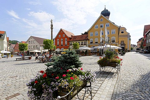 Marienplatz, Immenstadt im Allgaeu, Upper Allgaeu, Swabia, Bavaria, Germany, Europe