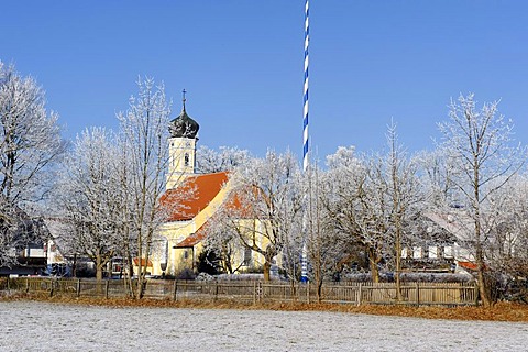 St. Heinrich at the Starnberger See, Starnberg Lake, Upper Bavaria, Germany, Europe