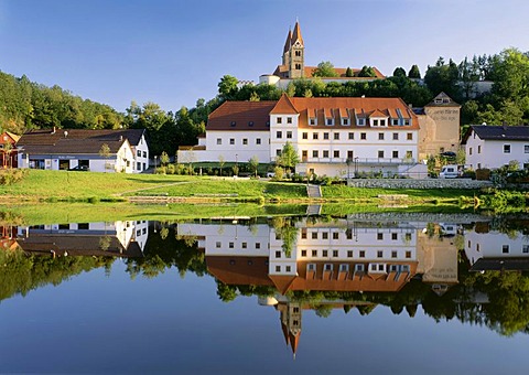 Former Benedictine monastery church Mary Assumption on the river Regen, Reichenbach, Upper Palatinate, Bavaria, Germany, Europe