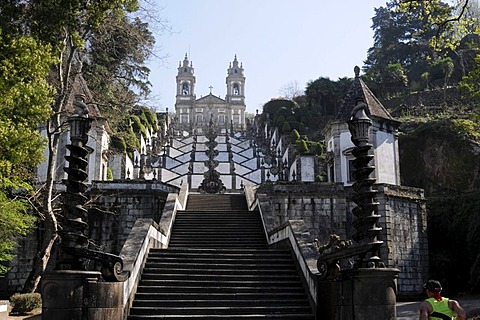 Stairs to the Bom Jesus pilgrimage site, Braga, North Portugal, Europe