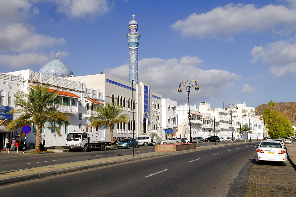 Historic houses at the Corniche of Mutrah, Muscat, Sultanate of Oman, Arabia, Middle East