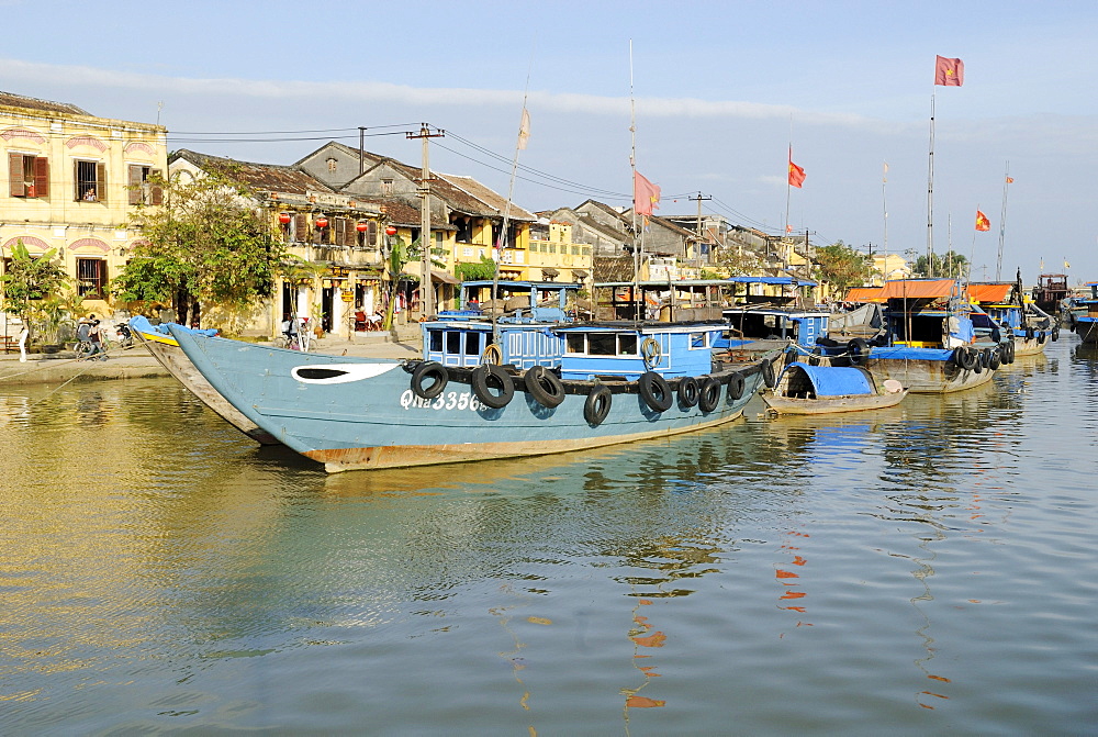 Fishing boat in the harbor of Hoi An, UNESCO World Heritage Site, Vietnam, Asia