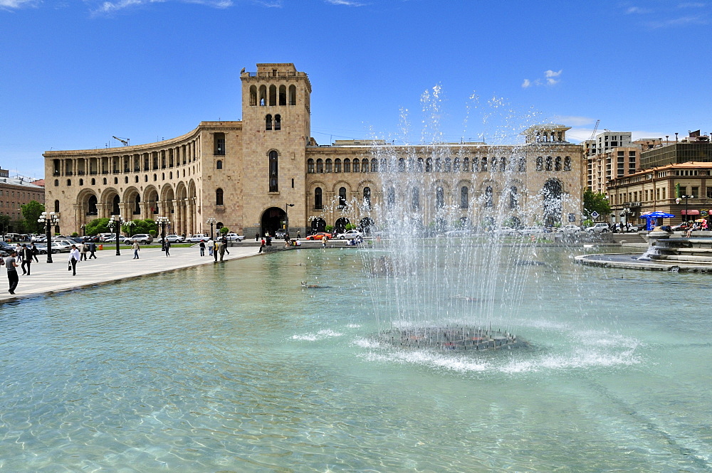 Public building at Republic Square, downtown Yerevan, Jerewan, Armenia, Asia