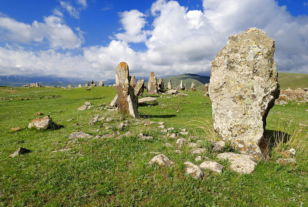 Zorats Karer, 6000 B.C. stoneage observatory, menhir of Karahunj, Cara Hunge, Armenia, Asia