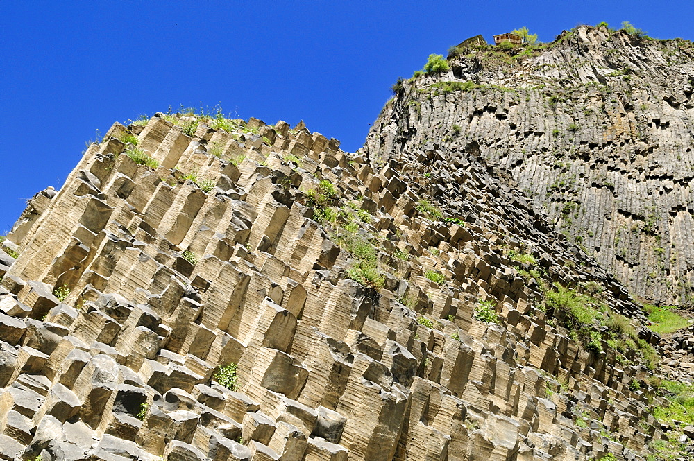 Huge basalt columns at Awan Gorge near Garni, Canyon, Kotayk region, Armenia, Asia