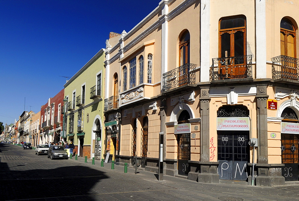 Historic houses in the colonial old town of Puebla, UNESCO World Heritage Site, Mexico, Central America