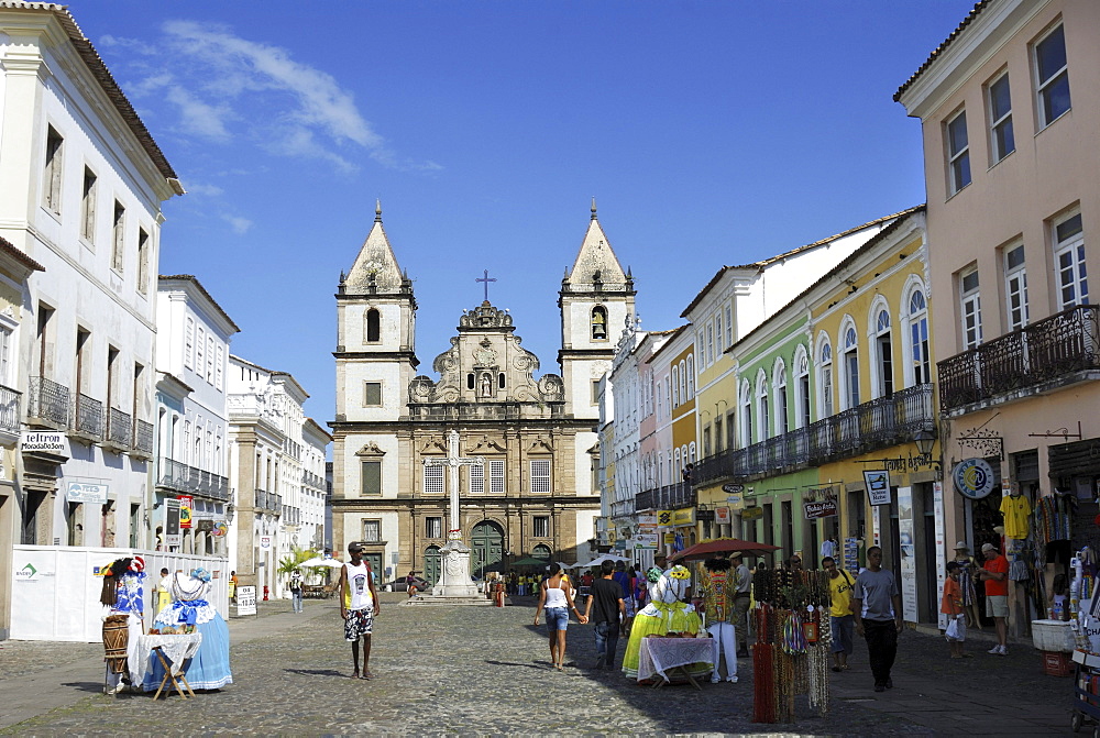 Igreja Sao Francisco church and square Cruzeiro de Sao Francisco, Salvador, Bahia, UNESCO World Heritage Site, Brazil, South America