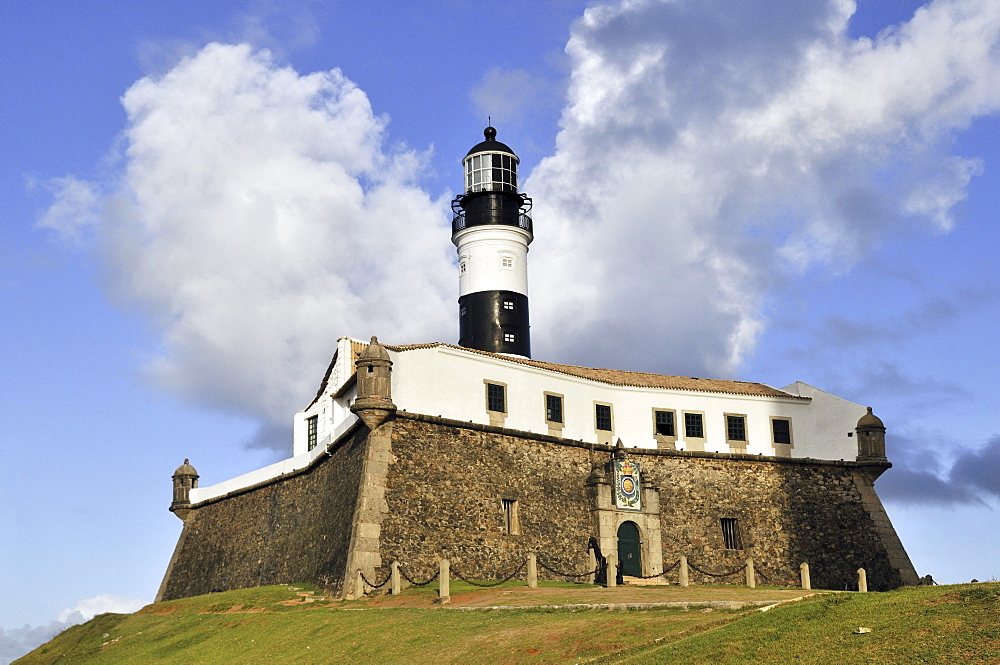 Forte de Santo Antonio da Barra fortress with Farol da Barra lighthouse, Salvador, Bahia, UNESCO World Heritage Site, Brazil, South America