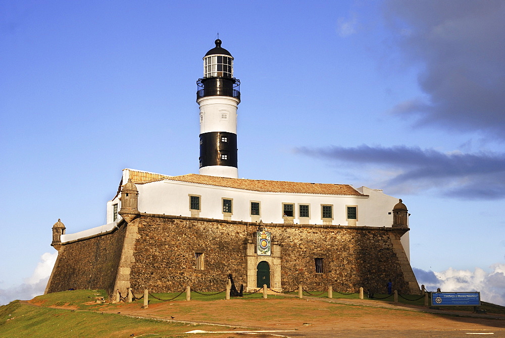 Forte de Santo Antonio da Barra fortress with Farol da Barra lighthouse, Salvador, Bahia, UNESCO World Heritage Site, Brazil, South America