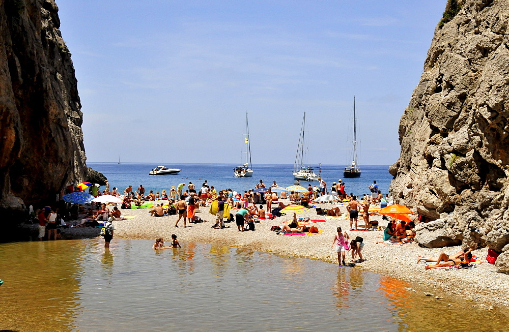 Platja de Torrent de Pareis Beach, Sa Calobra, Majorca, Balearic Islands, Spain, Europe